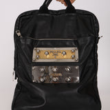 Prada Nappa Metal Plate Stud Logo Tote