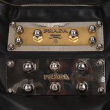 Prada Nappa Metal Plate Stud Logo Tote
