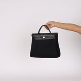 Hermès 2001 Natural Toile Canvas and Vache Hunter 2-in-1 Herbag 30