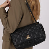 Chanel Retro Chain Flap Black Calfskin 2011 GHW