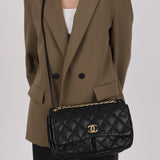 Chanel Retro Chain Flap Black Calfskin 2011 GHW