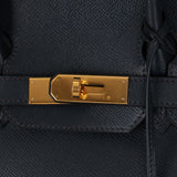 Hermès Birkin 30 Bleu Indigo Courchevel Retourne 1998 GHW