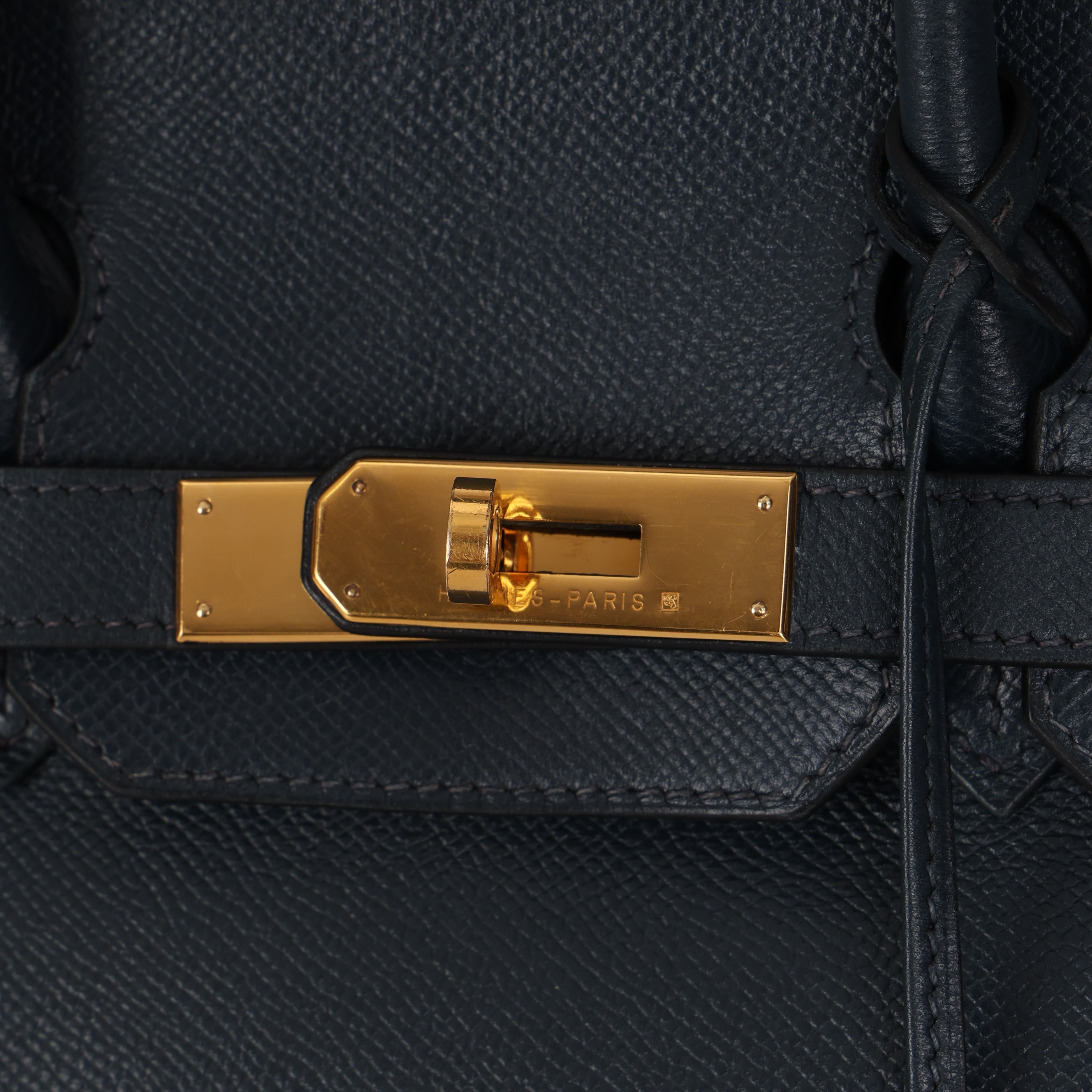 Hermès Birkin 30 Bleu Indigo Courchevel Retourne 1998 GHW