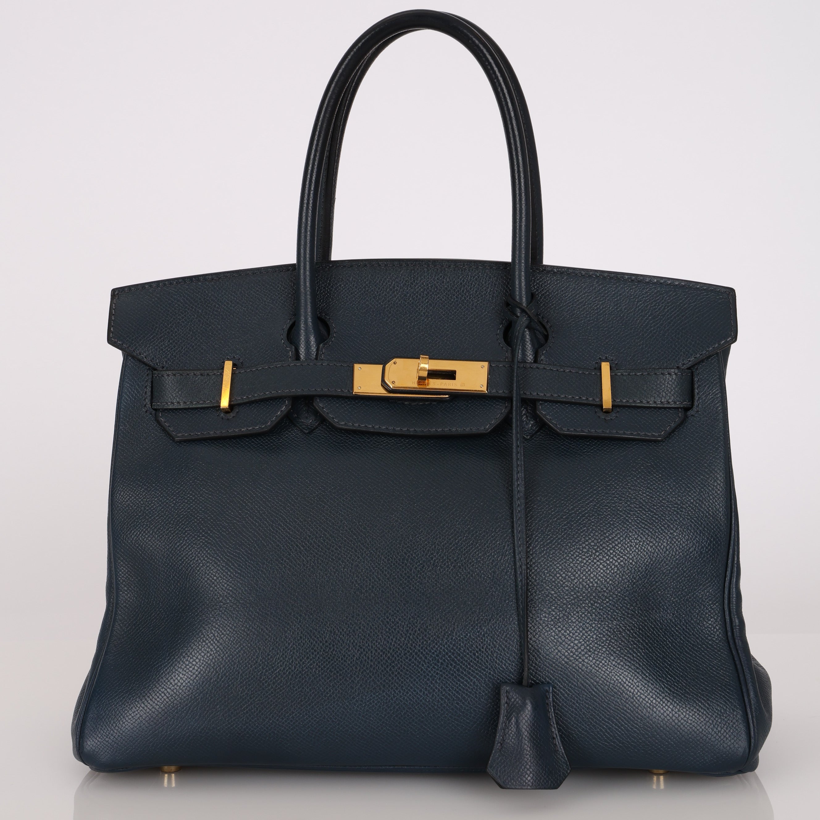 Hermès Birkin 30 Bleu Indigo Courchevel Retourne 1998 GHW