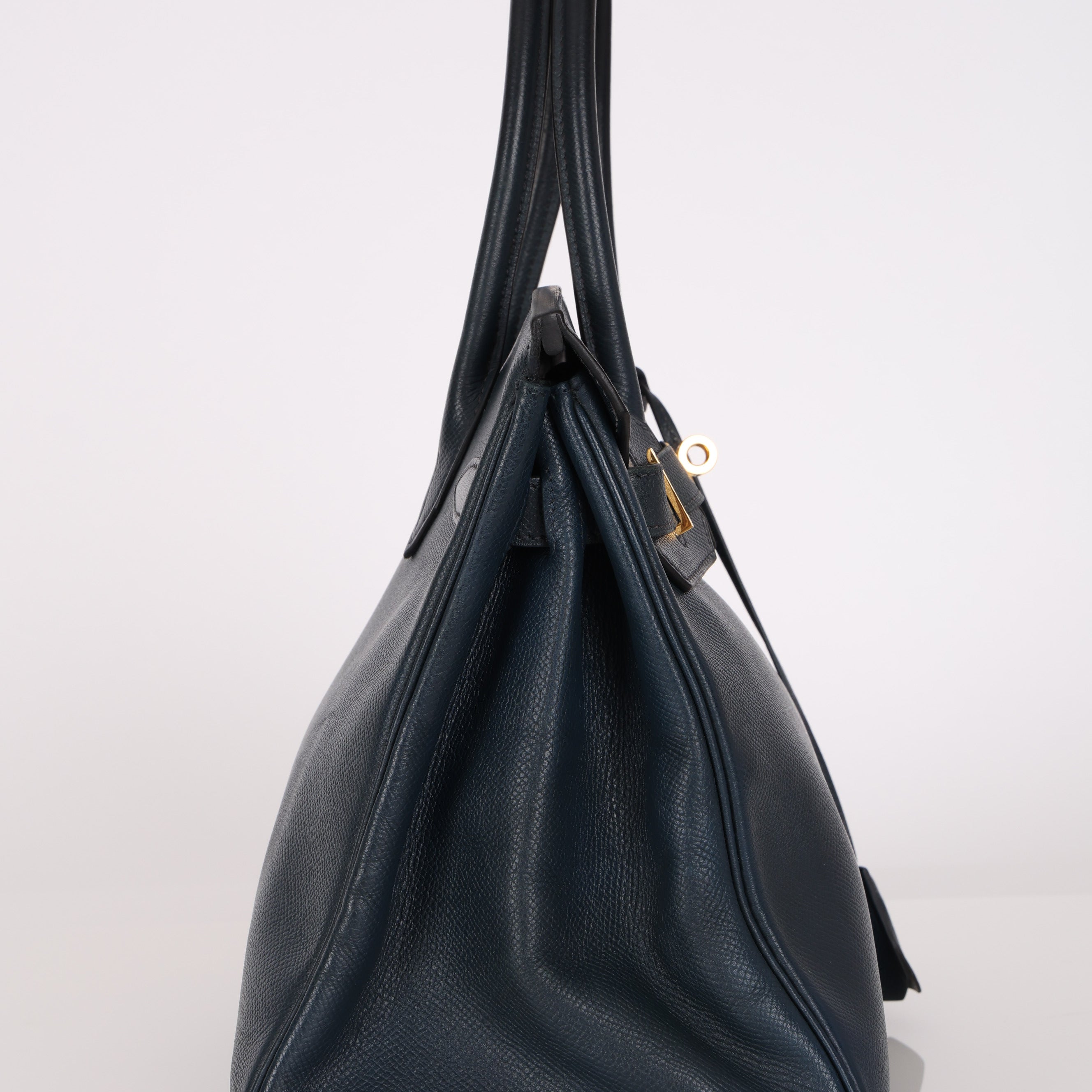Hermès Birkin 30 Bleu Indigo Courchevel Retourne 1998 GHW