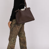 Fendi Leather Large Moresco Malachite Peekaboo