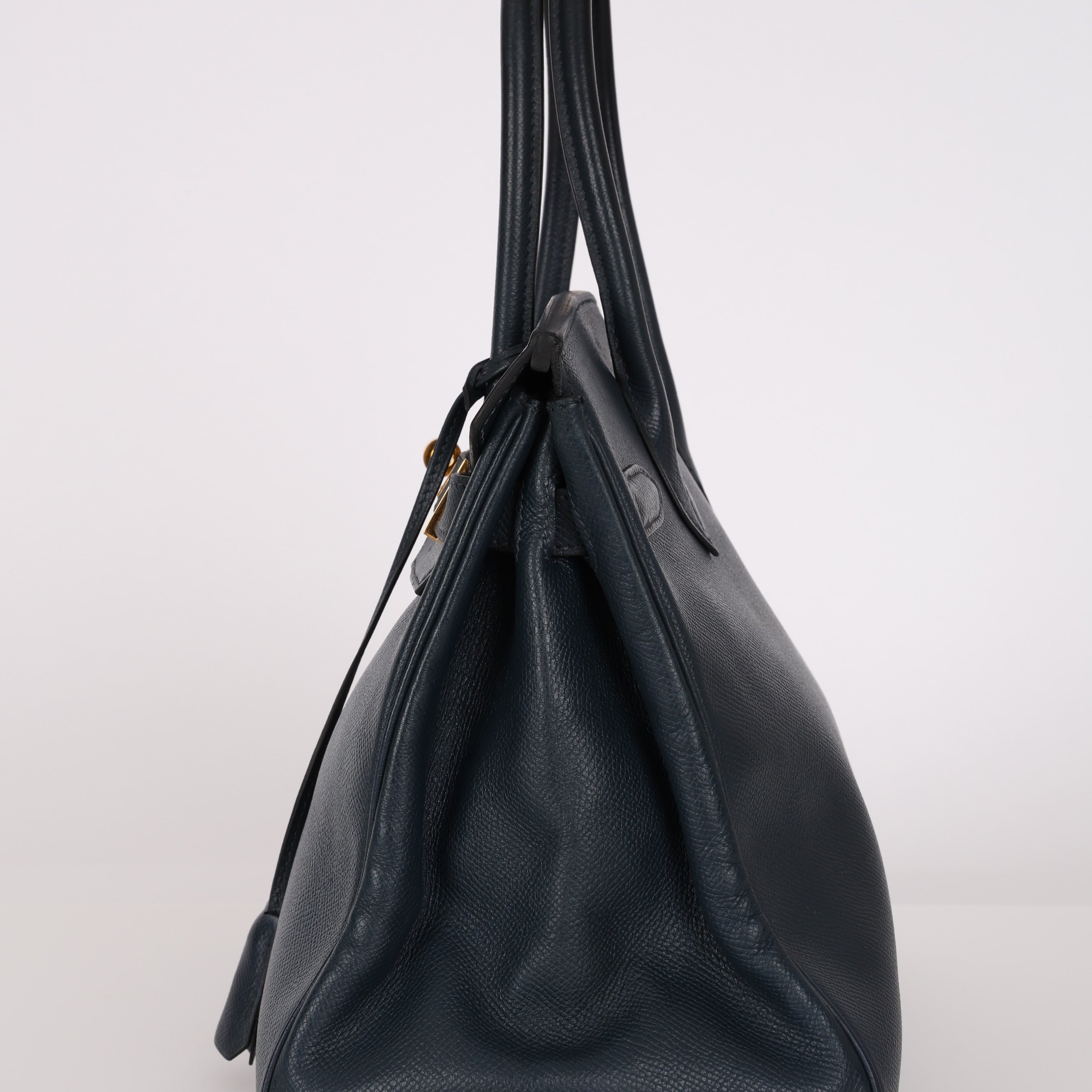 Hermès Birkin 30 Bleu Indigo Courchevel Retourne 1998 GHW