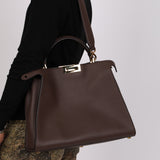 Fendi Leather Large Moresco Malachite Peekaboo