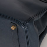 Hermès Birkin 30 Bleu Indigo Courchevel Retourne 1998 GHW