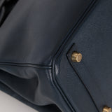 Hermès Birkin 30 Bleu Indigo Courchevel Retourne 1998 GHW