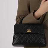 Rare Chanel 1996 Lambskin Top Handle Small Kelly Bag 24K GP