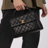 Rare Chanel 1996 Lambskin Top Handle Small Kelly Bag 24K GP