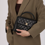 Rare Chanel 1996 Lambskin Top Handle Small Kelly Bag 24K GP