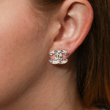 Chanel 2008 CC Silver Clip-On Earrings