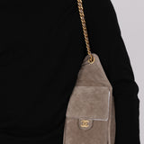 Chanel 25 Grey Suede Small Hobo
