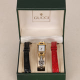 Gucci 1800L Gold Plated and Stainless Steel Lizard Horsebit Watch 16mm
