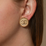 Chanel 1994 Medallion Clip-On Earrings 24K GP