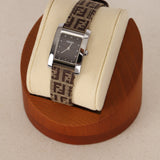 Fendi Zucchino Monogram Stainless Steel Silver Watch 24mm