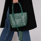 Goyard Green Goyardine Reversible Mini Anjou with Pouch