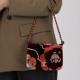 Chanel 2017 Multicolor Velvet Paris-Cosmopolite Camellia Flap