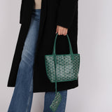 Goyard Green Goyardine Reversible Mini Anjou with Pouch