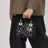 Dior Mini Sequin Lady Dior Black Satin 2013 SHW