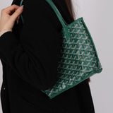 Goyard Green Goyardine Reversible Mini Anjou with Pouch
