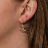 Chanel 2022 CC Milgrain Pearl Earrings GHW