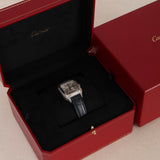 Cartier Small Stainless Steel Santos Dumont Alligator Watch 27mm