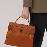 Limited Edition Hermès Kelly 32 Gold and Jaune Ambre Courchevel Retourne 1991 GHW
