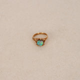 18K Yellow Gold Boulder Opal Torch Ring, Size US 6.75