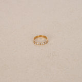 18K Yellow Gold and Diamond Geometric Ridged Ring, Size US 4.5