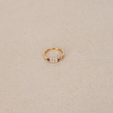 Mouawad 18K Yellow Gold Diamond and Ruby Twist Ring, Size US 4.5