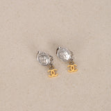 Chanel 1996 Coco Silver and Gold Clip-On Earrings