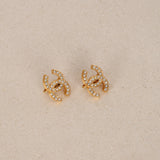Chanel CC Crystal Clip-On Earrings 24K GP