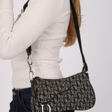 Christian Dior 2004 Navy Diorissimo Charm Messenger Bag