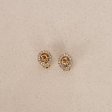 Dior Oblique Crystal Oval Clip-On Earrings