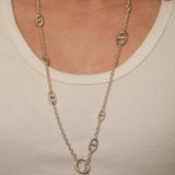 Hermès Chaine d'Ancre Sterling Silver Farandole Long Necklace 80