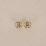 Chanel 2012 CC Champagne Rhinestone Earrings