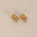 Chanel Logo Cutout Clip-On Huggie Earrings 24K GP