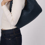 Bottega Veneta Navy Intrecciato Large Hobo
