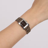Fendi Zucchino Monogram Stainless Steel Silver Watch 24mm