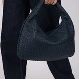 Bottega Veneta Navy Intrecciato Large Hobo