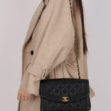 Rare Chanel 1996 Caviar Medium Diana Flap 24K GP
