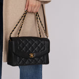 Rare Chanel 1996 Caviar Medium Diana Flap 24K GP