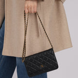 Chanel 2019 Black Caviar Wallet on Chain