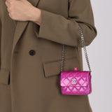 Chanel 2024 Iridescent Patent Quilted Carabiner Card Holder