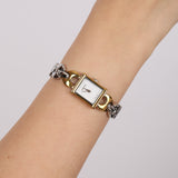 Gucci 1800L Gold Plated and Stainless Steel Lizard Horsebit Watch 16mm
