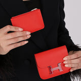 Hermès Constance Slim Wallet Rouge De Coeur Epsom 2021 PHW