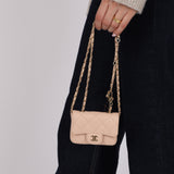 Chanel 2020 Nude Caviar Flap Belt Bag GHW